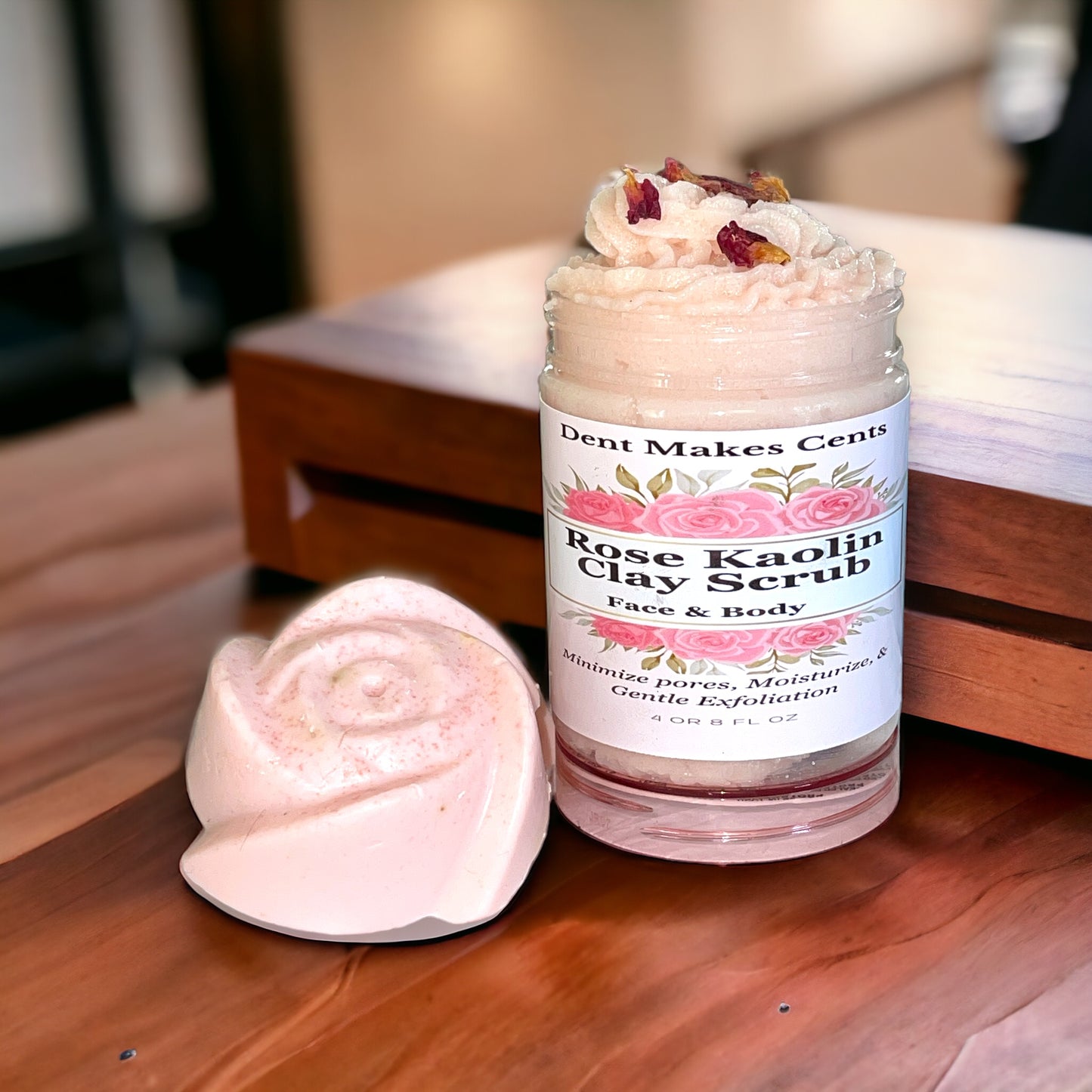 ROSE KAOLIN CLAY SCRUB - MINIMIZE PORES - MOISTURIZE - GENTLE EXFOLIATION