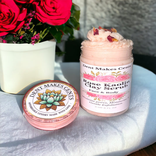 ROSE KAOLIN CLAY SCRUB - MINIMIZE PORES - MOISTURIZE - GENTLE EXFOLIATION